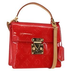 LOUIS VUITTON Monogram Vernis Spring Street Hand Bag Red M91135 Auth 157329SAV